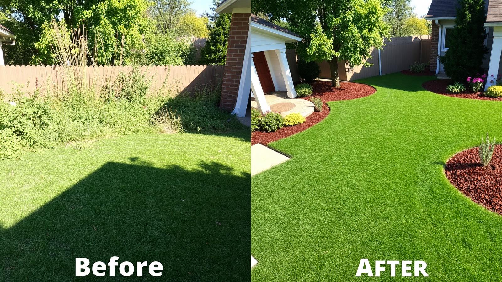 Before and after Maryland lawn transformation